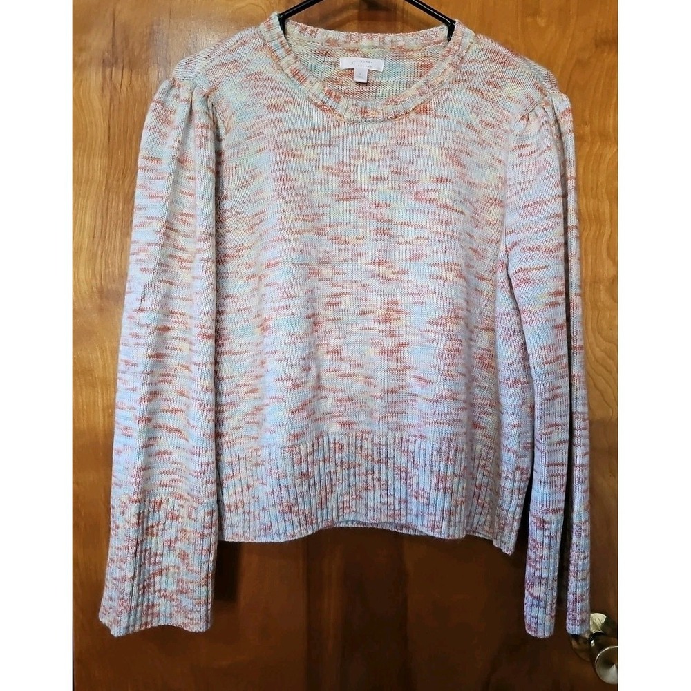 LC Lauren Conrad Bell Sleeve Women's Sweater Multicolor Space Dye Size L